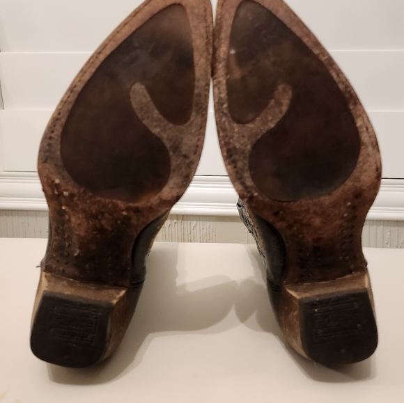 Corral Vintage Cross & Wings Snip Toe Cowboy Boots Women's Sz 7 Black Western - Picture 7 of 8